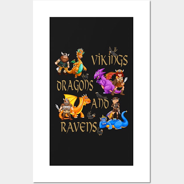 Vikings, Dragons, and RAVENS Wall Art by KrasiStaleva